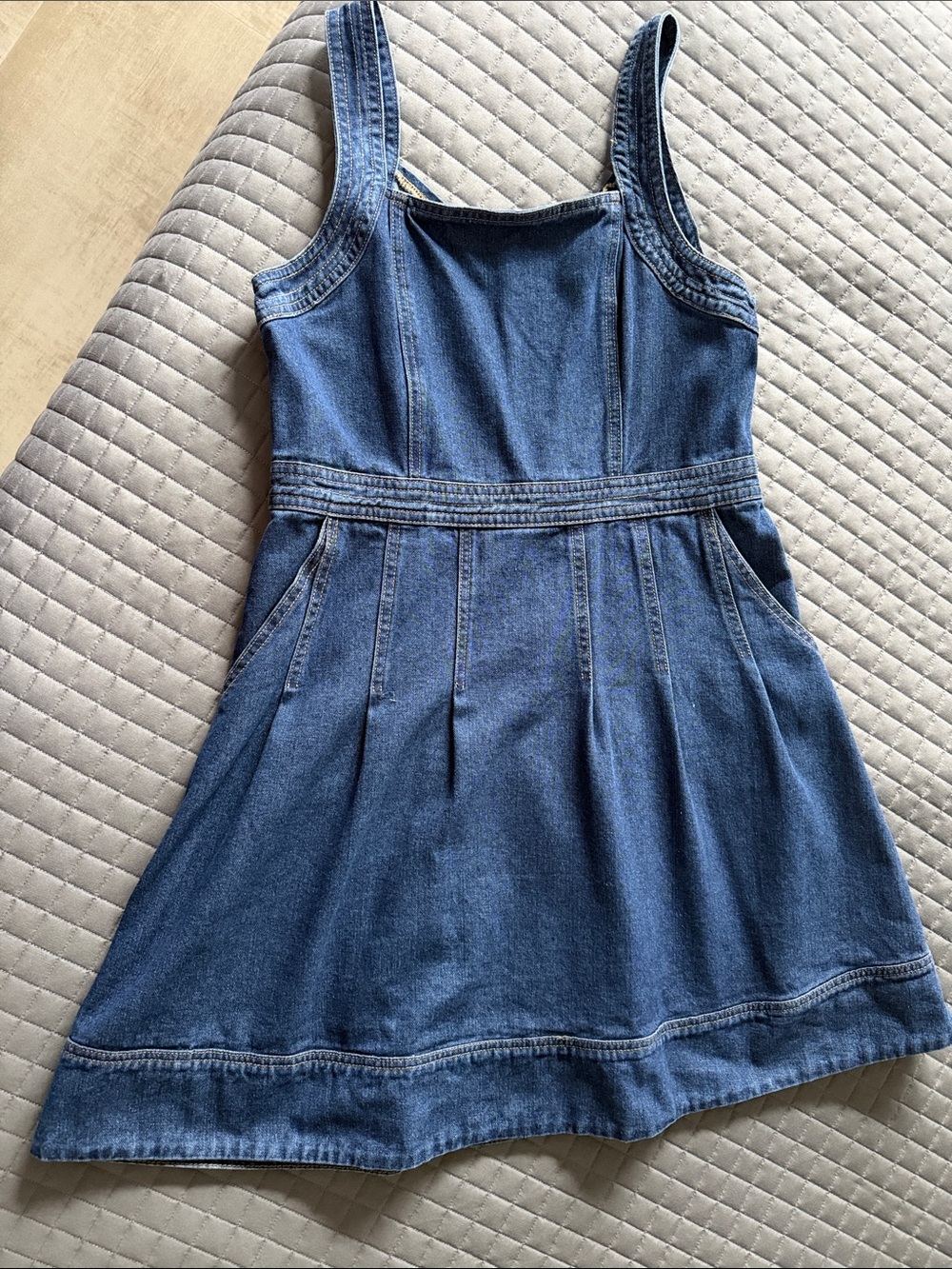 Joie Blue Denim Pinafore Dress with Pockets - Women Sz 10